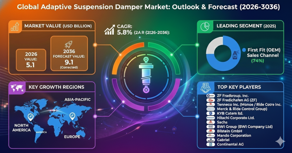 Global Adaptive Suspension Damper Industry Outlook 2036: Strategic Insights for R&D, Expansion, and Market Development
