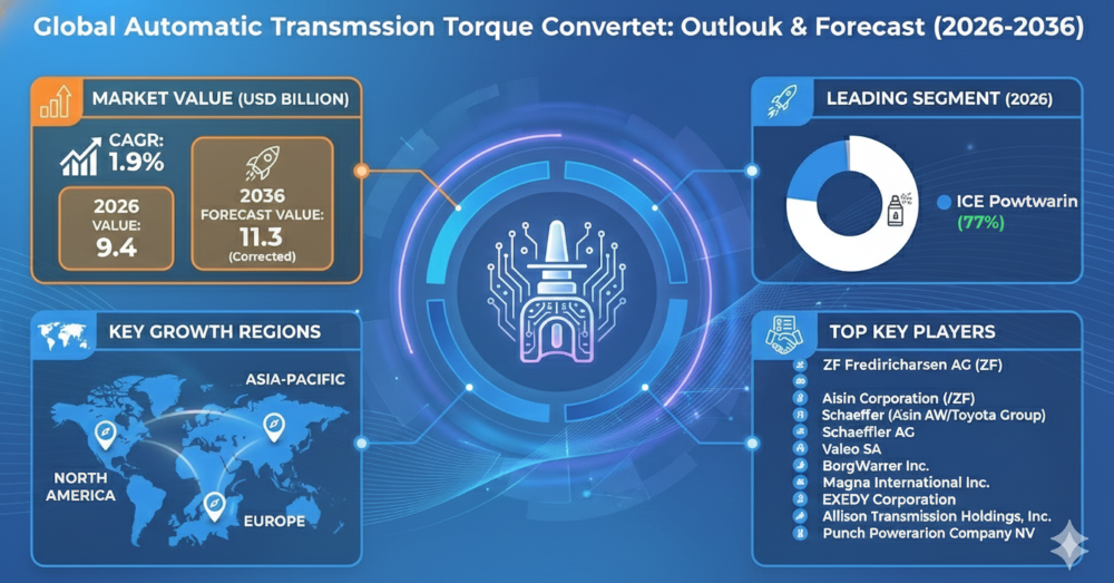 Global Automatic Transmission Torque Converter Market Size, Share & Forecast: Segments, Insights & Opportunity Mapping